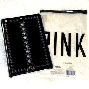 PINK Victoria's Secret Black Studded IPad Mini Hard Shell Tablet Case NWT